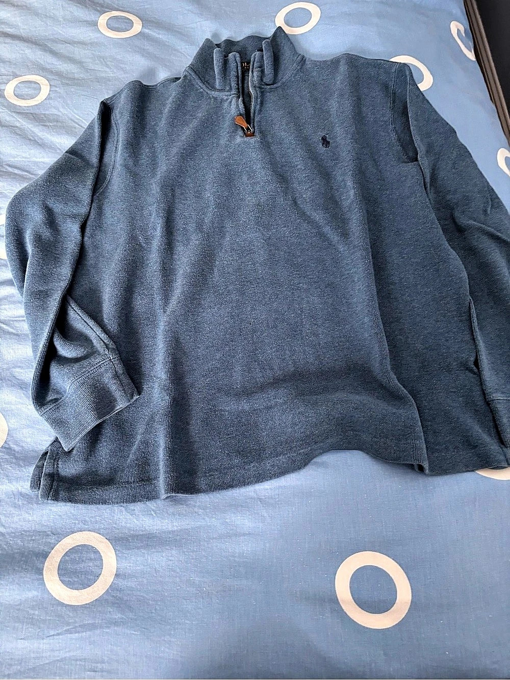 Polo Ralph Lauren Quarter-Zip Pullover Sweater Blue Large